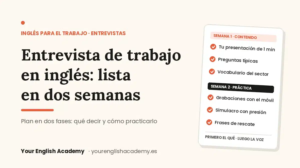 Cómo preparar una entrevista de trabajo en inglés en 2 semanas