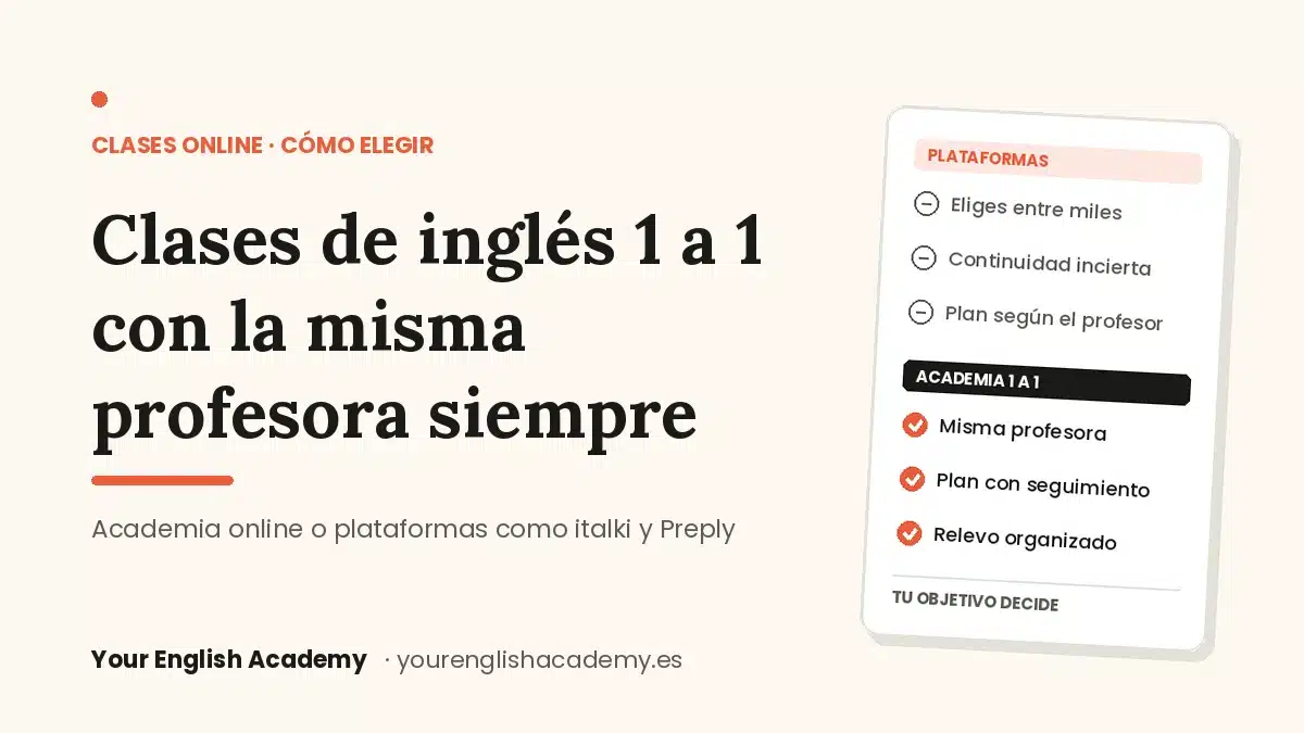 ¿Dónde dar clases de inglés online 1 a 1 con la misma profesora siempre?
